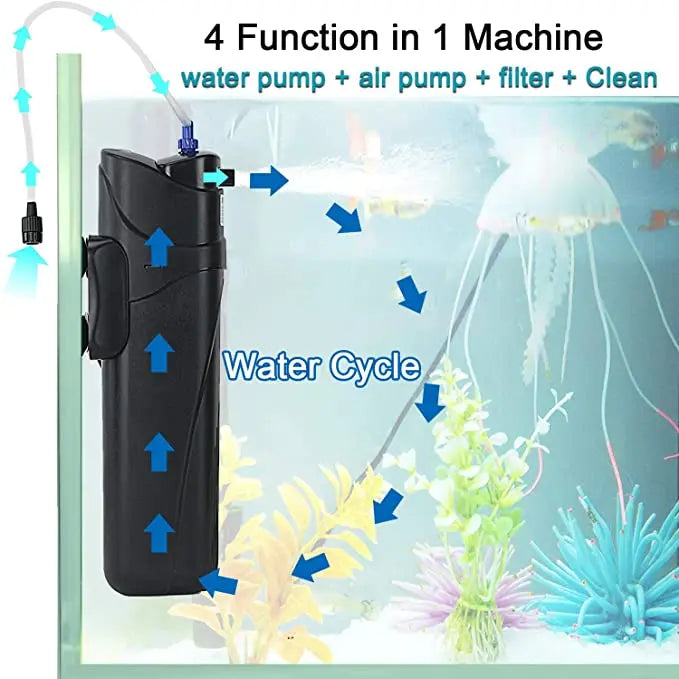 Sunsun 5 Watt Aquarium UV Filter Water Algae Clear Submersible Filteration Machine JUP 02 Set + 2 Replace Filters + 1 Spare Bulb