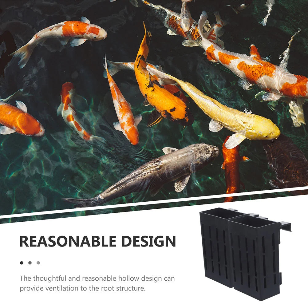 2 Pcs Aquarium Plant Stand Fish Tank Pot Supplies Accessories Micro-wave Oven Aquatic Holder Plastic Hanging Planter